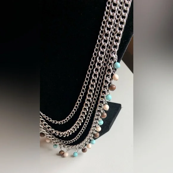 🎉Multi Strand Necklace w/Beads, Charms and Link Chains - Picture 6 of 9